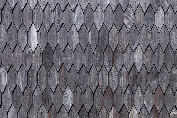 Black wood roof texture in rhombus shapes — Stock Photo, Image