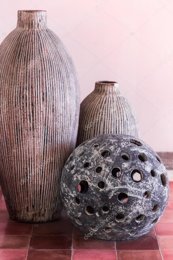Decorative stone lamp with round holes — Stock Photo © olegbreslavtsev