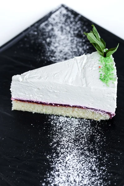Piece of fresh cake meringue — Stock Photo, Image