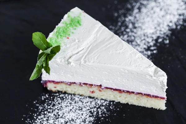 Piece of fresh cake meringue — Stock Photo, Image