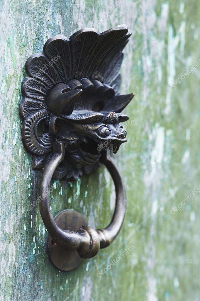 Dragon Door Knob Old Dragon Door Knob Stock Photo