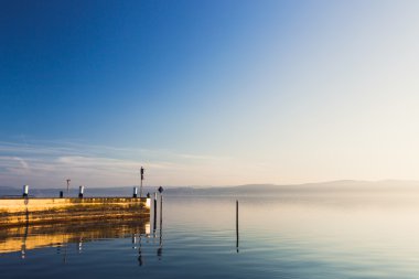 Bodensee Gölü güneş doğarken