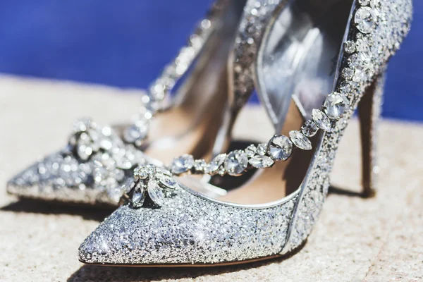 Shoes with jewelry shine — Stock Photo, Image