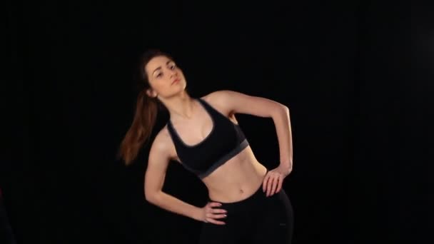 Chica hace ejercicio — Vídeos de Stock