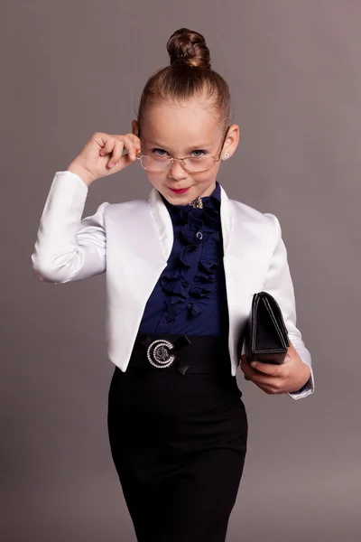 Ragazza business Signora in occhiali — Foto Stock
