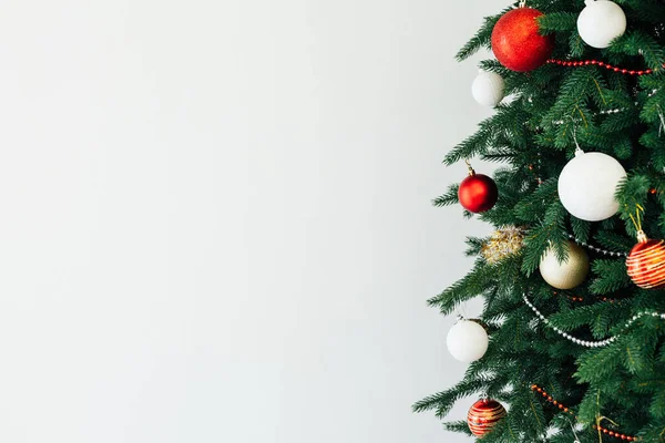 Casa Capodanno Albero Natale Con Decorazioni Regalo Vacanza Chiunque Sfondo — Foto Stock