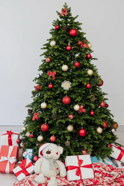 decor new year presents Christmas tree interior