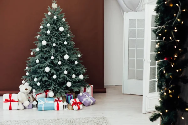Decoración Habitación Papá Noel Navidad Con Árbol Navidad Bandera Finlandia —  Fotos de Stock
