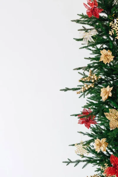 Silvester Hintergrund Weihnachtsbaum Dekor ist der Ort, um eine Postkarte zu unterzeichnen — Stockfoto