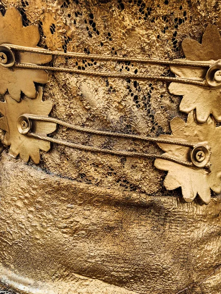 Pomalowana na złoto struktura tekstury metalowej jako tło — Zdjęcie stockowe