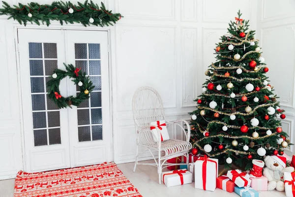 Nochevieja Navidad Interior Inicio Árbol de Navidad Regalos — Foto de Stock