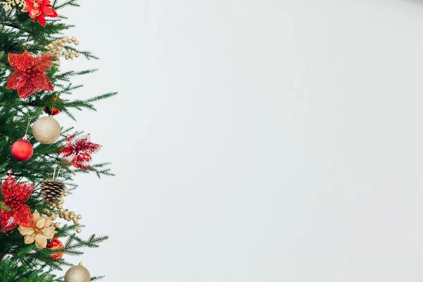 Albero di Natale ramoscelli Capodanno luogo di sfondo per l'iscrizione — Foto Stock