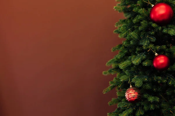 Julgran inredning för det nya året plats ska skrivas ner — Stockfoto