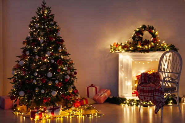 Árbol de Navidad luces guirnalda Año Nuevo vacaciones —  Fotos de Stock