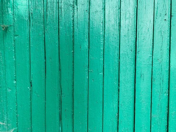 Old green wooden wall made of planks textured background structure — Stock Photo, Image