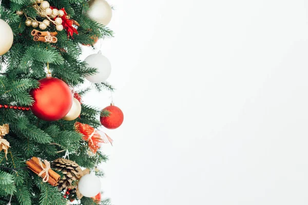 Větvičky vánoční strom dekor věnce Nový rok místo pro nápis — Stock fotografie