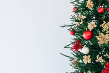 Noel Ağacı Dekorasyonu Yeni Yıl Arkaplanı Yazı Mekanı