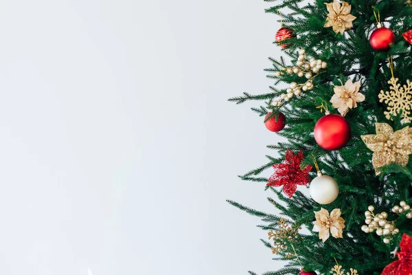 Galhos árvore de Natal decoração Ano Novo fundo lugar para inscrição — Fotografia de Stock