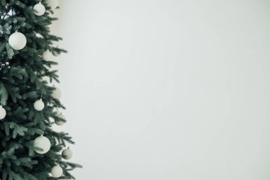 New Year presents christmas tree decor interior of the house