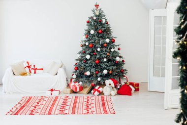 Christmas tree holiday decor presents new years background