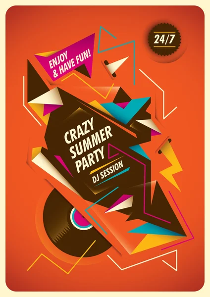 Cartel abstracto para la fiesta de verano . — Vector de stock
