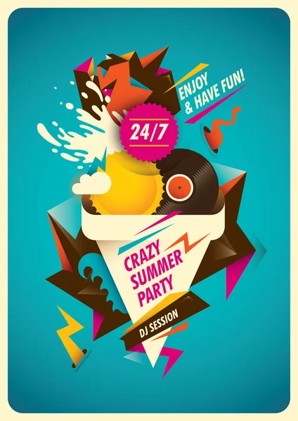 Abstrakt affisch design för Summer Party. — Stock vektor