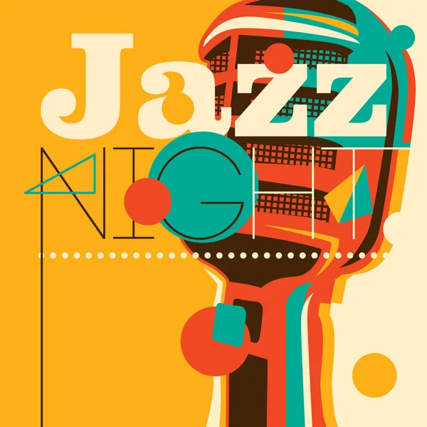 Fond jazz avec microphone rétro . — Image vectorielle