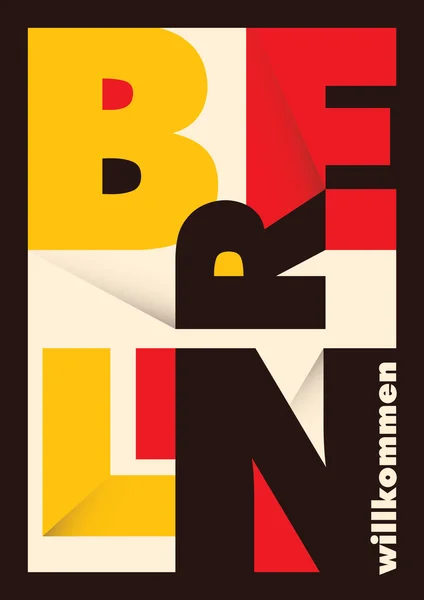 Берлинский плакат с типографикой . — стоковый вектор