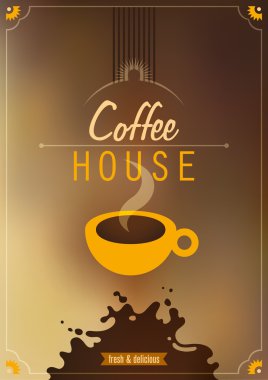 Coffee house poster design. clipart