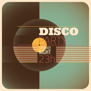 Disko parti davetiye kartları tasarımı.