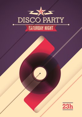 Disko parti poster tasarımı.