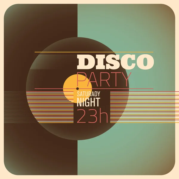 Disco party meghívó kártya design. — Stock Vector