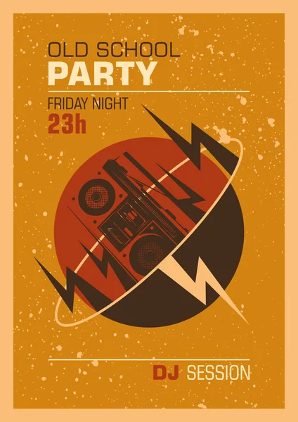 Old school party poster design. — Stock Vector