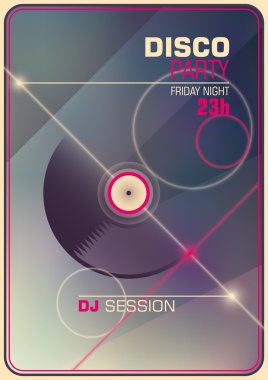 Modaya uygun disko parti poster.