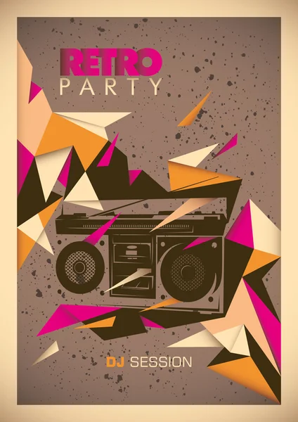 Cartaz de festa retro com design abstrato . —  Vetores de Stock