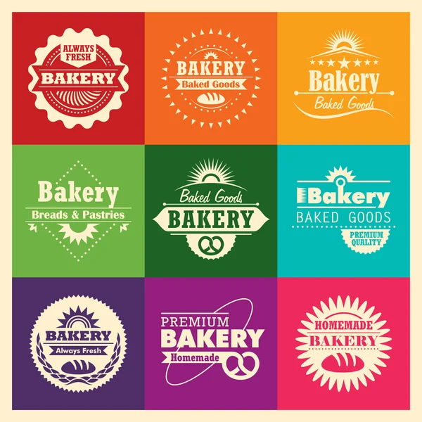 Retro bakery labels. — Stock Vector