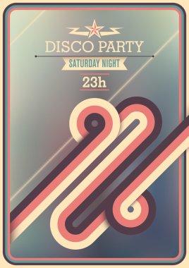 Retro disko parti poster.