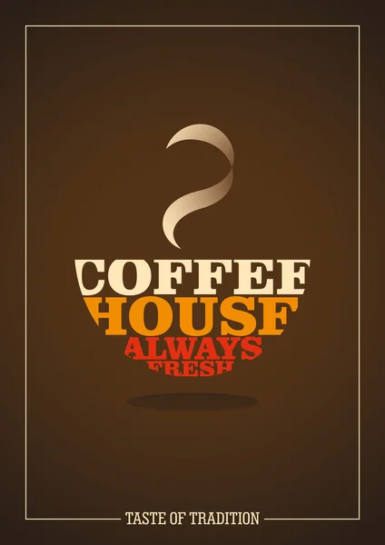 Koffiehuis poster. — Stockvector