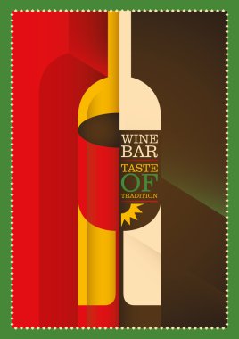 Illustrated wine poster design.  clipart