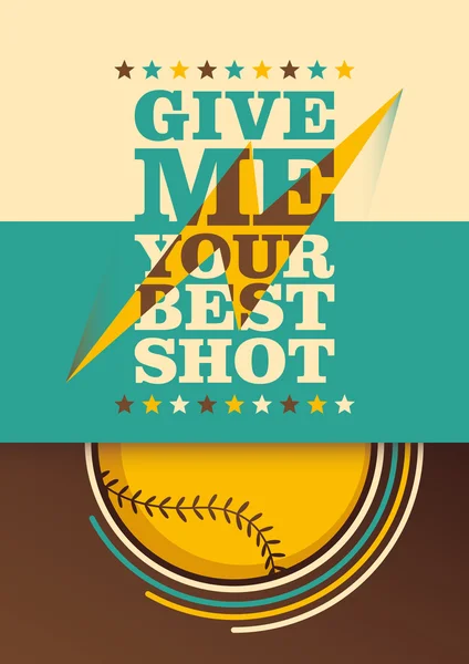 Affiche illustrée de baseball . — Image vectorielle