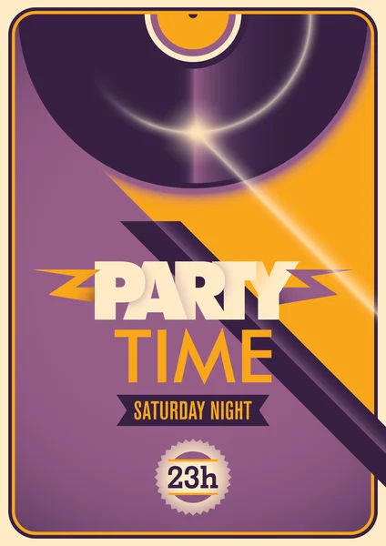 Ilustrado cartel de tiempo de fiesta colorido . — Vector de stock