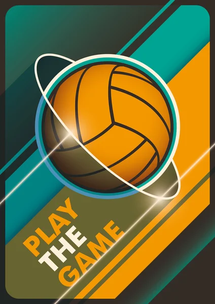 Affiche illustrée de volleyball . — Image vectorielle