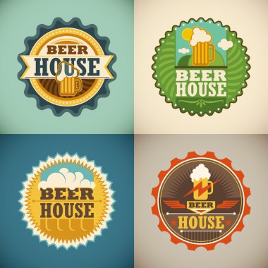 Bira evi etiket kümesi.