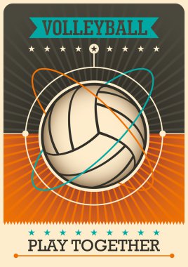 Retro Voleybol poster tasarımı.