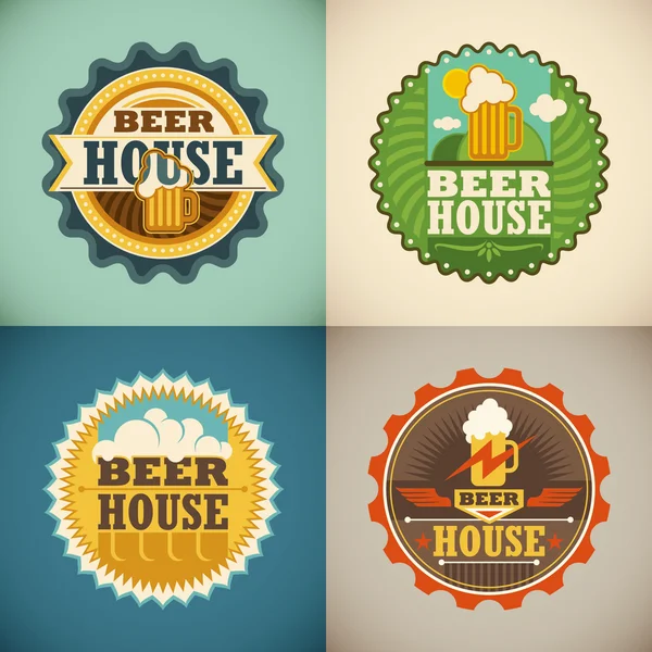 Set of beer house labels. — Stock Vector