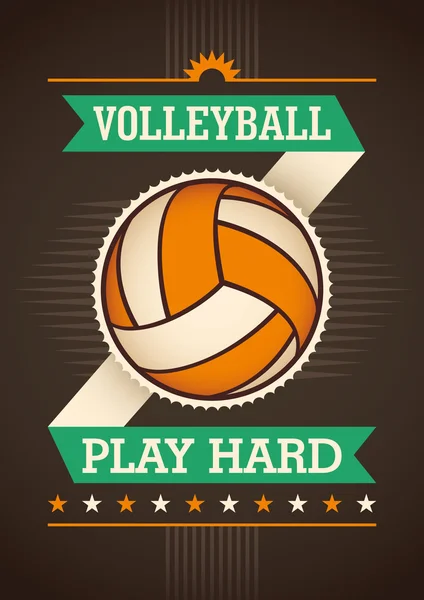 Plakatgestaltung im Volleyball. — Stockvektor