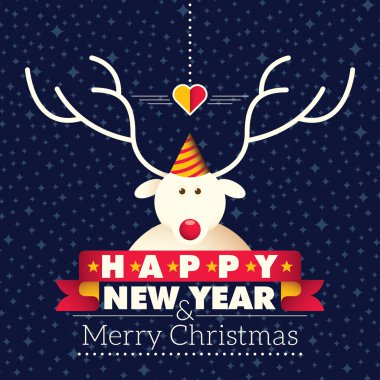 Komik yılbaşı tebrik kartı.