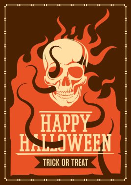 Halloween poster with skull. clipart