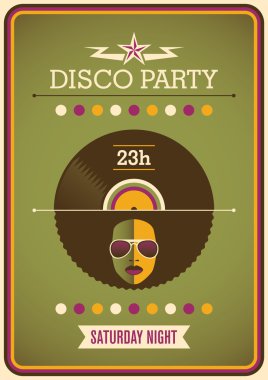 Retro disko parti poster.