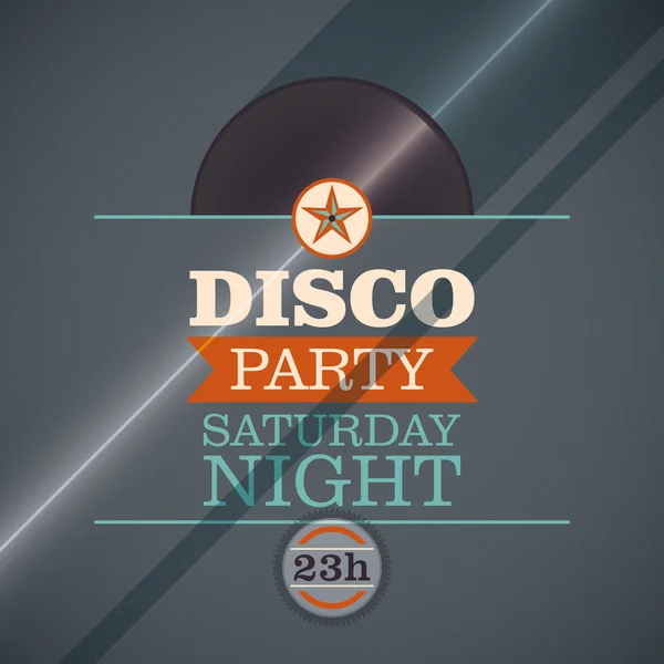 Einladungskarte für Disco-Party. — Stockvektor